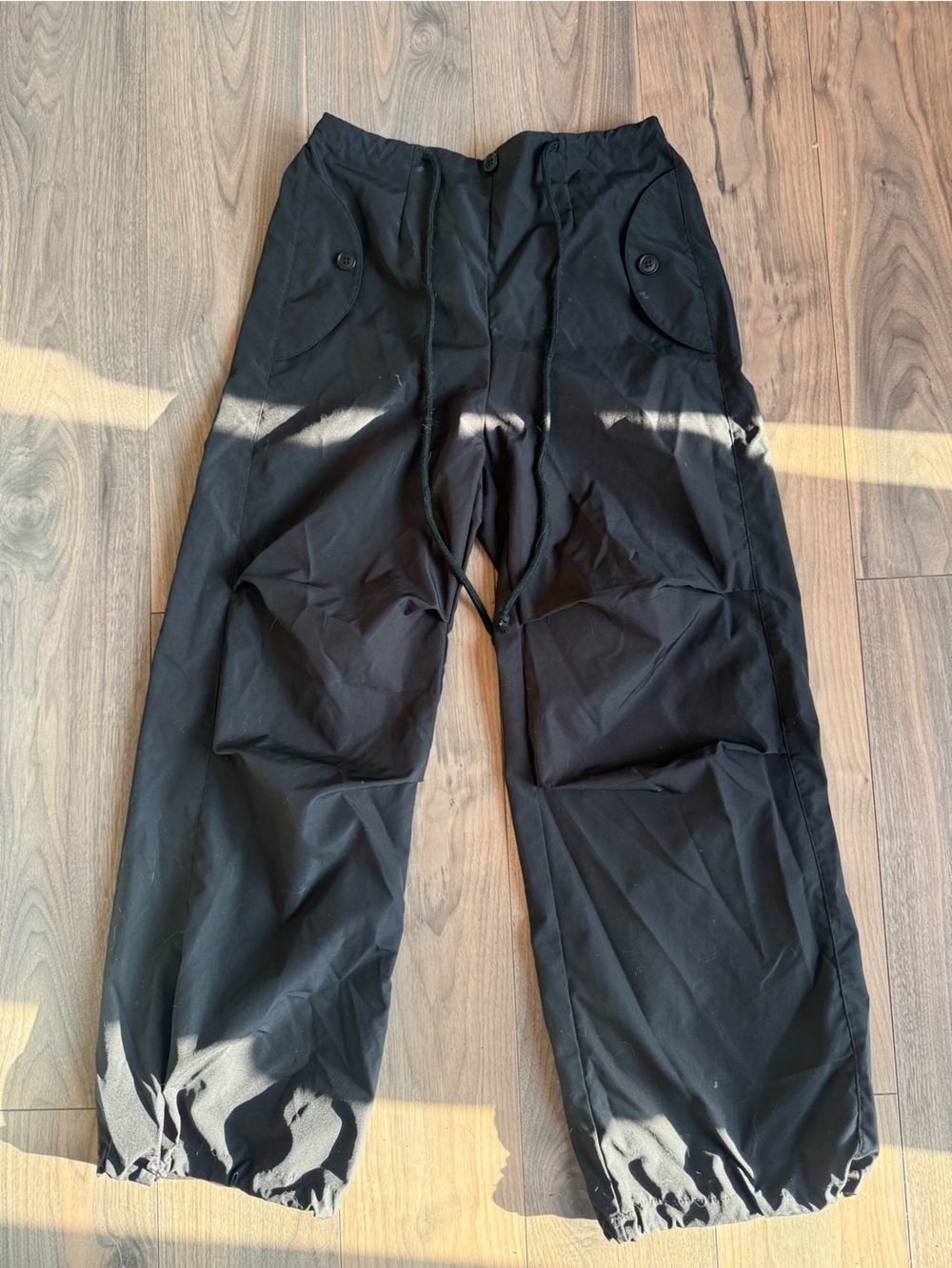 SHEIN Black Drawstring Utility Pants